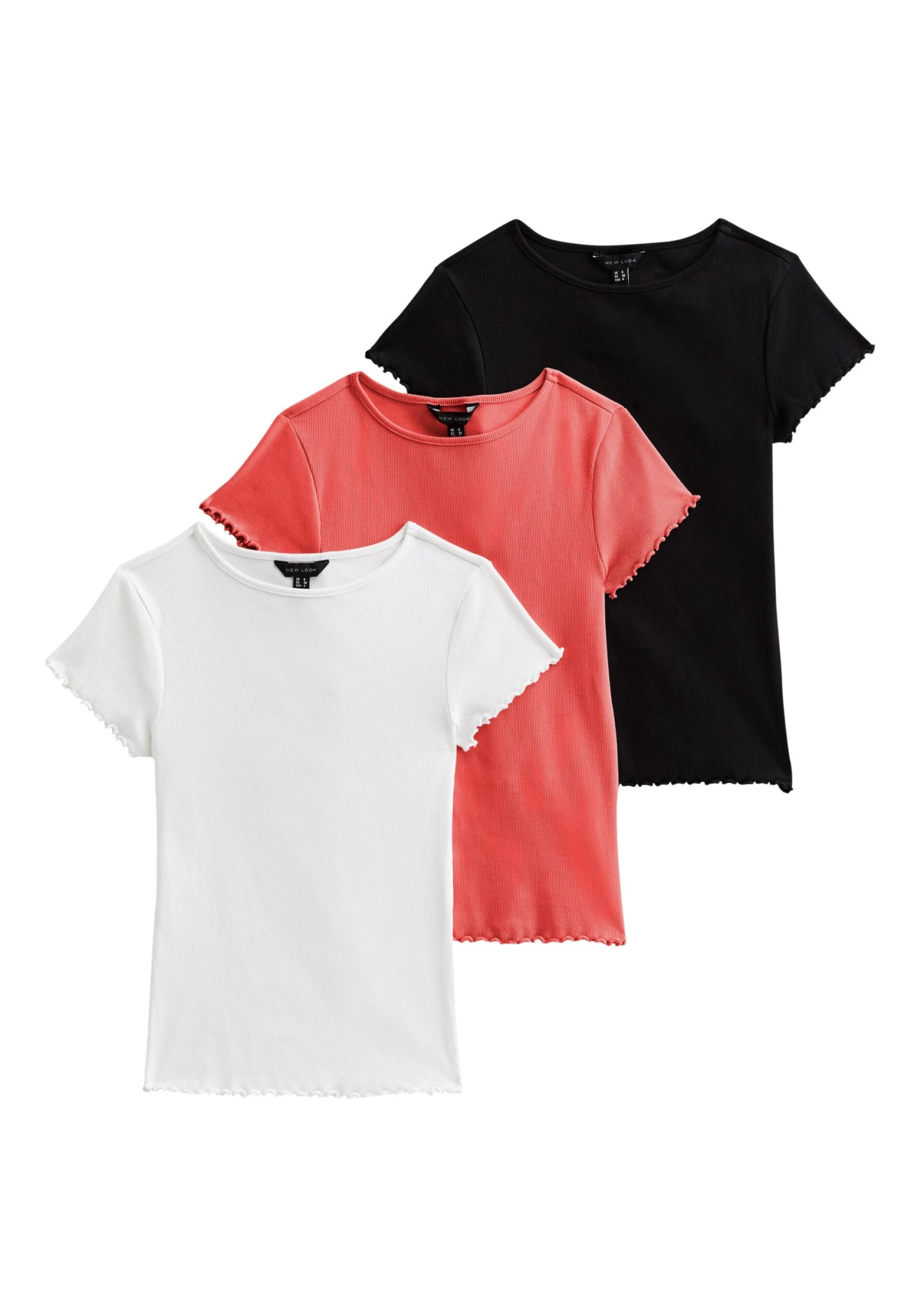 New Look 3 Pack Ribbed Frill- T-Shirt Basic - Orange 4 New Look 3 Pack Ribbed Frill- T-Shirt Basic - Orange - Afbeelding 4