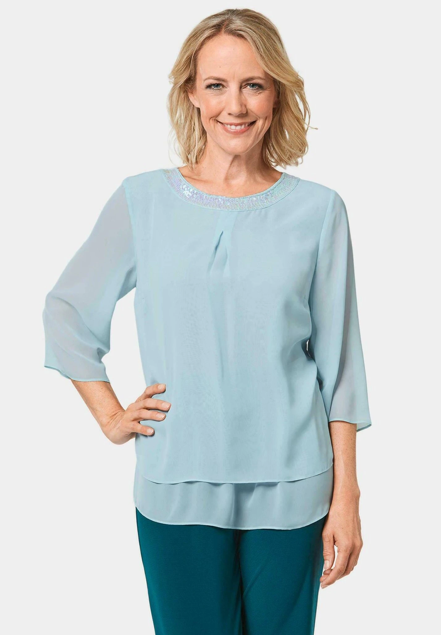 GOLDNER Blouse - Blue Turquoise 1 GOLDNER Blouse - Blue Turquoise