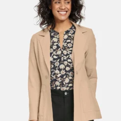 Taifun Langarm- Halflange Jas - Roasted Hazel