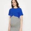 Mamalicious Mlmacy Cropped- T-Shirt Basic - Beaucoup Blue