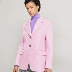 Victoria Beckham High Single Button Jacket - Blazer - Bubblegum