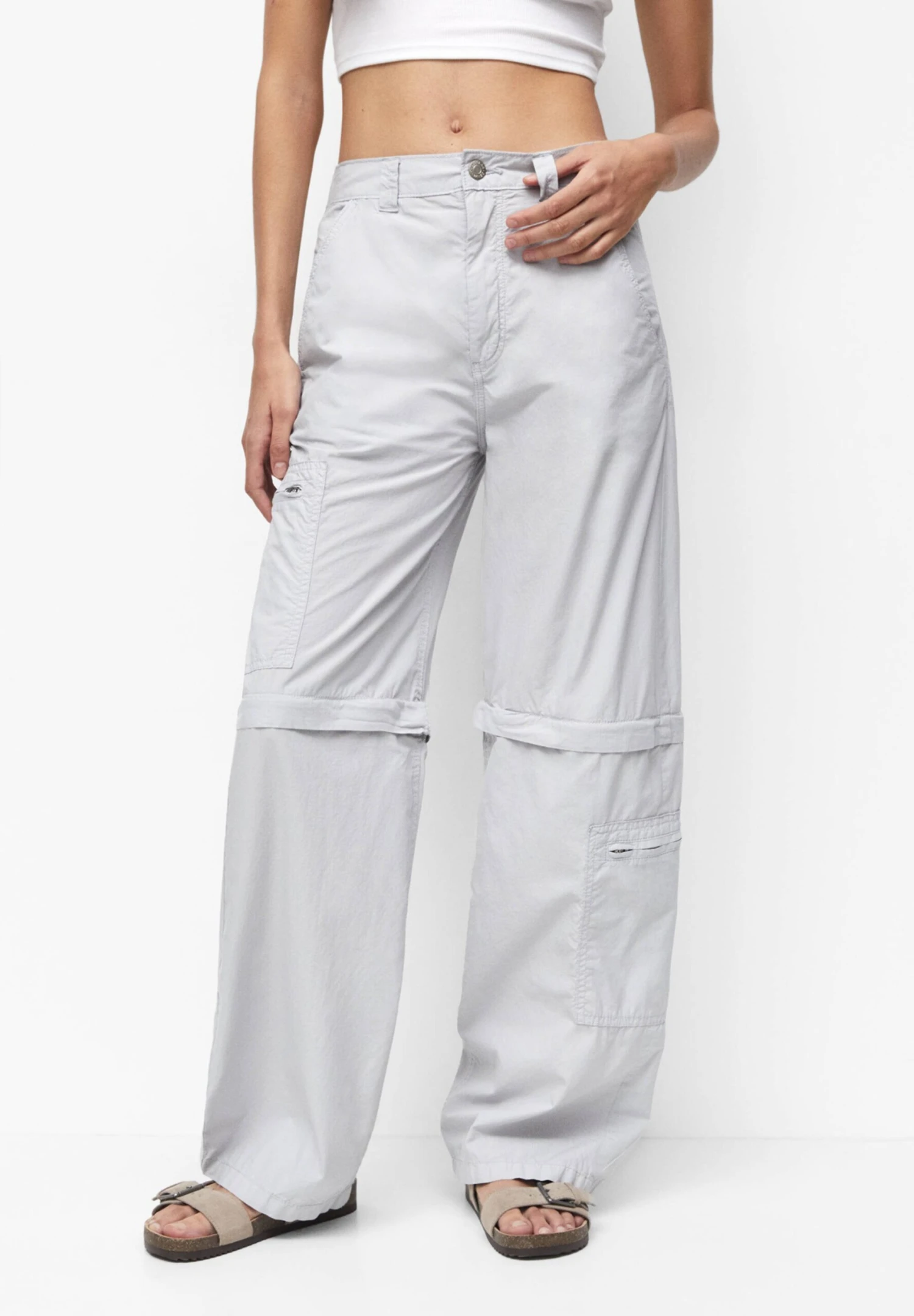 PULL & BEAR With Removable Legs - Broek - Light Grey 1 PULL & BEAR With Removable Legs - Broek - Light Grey