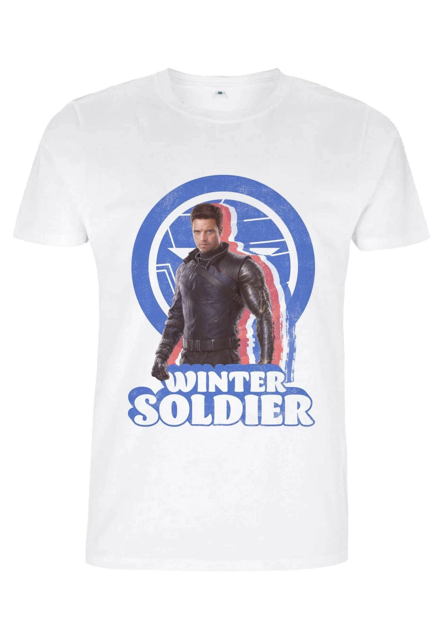 Marvel The Winter Soldier Distressed Bucky - T-Shirt Print - White 1 Marvel The Winter Soldier Distressed Bucky - T-Shirt Print - White