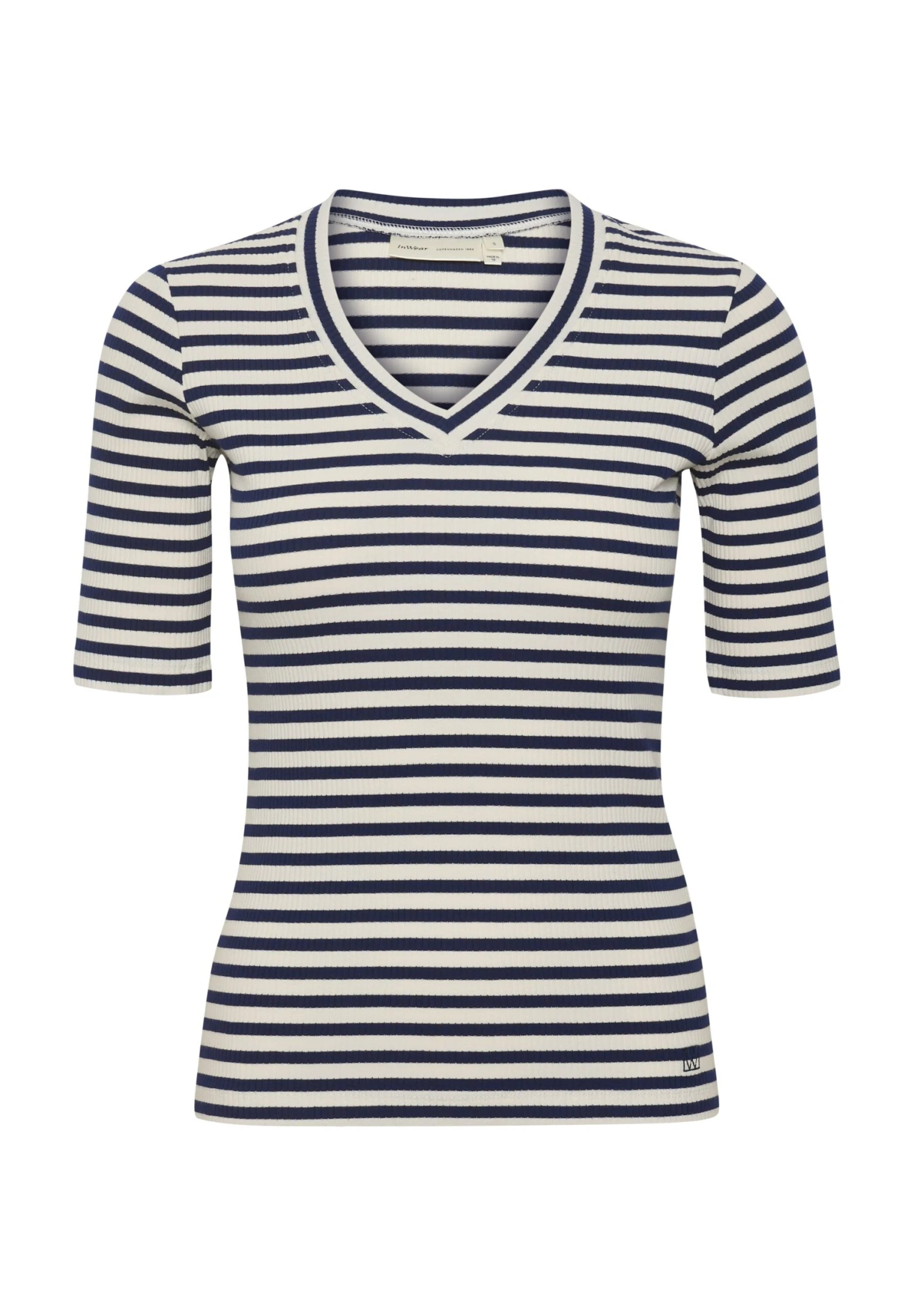 InWear Dagna Striped V - T-Shirt Print - Whisper White Midnight Magic 4 InWear Dagna Striped V - T-Shirt Print - Whisper White Midnight Magic - Afbeelding 4