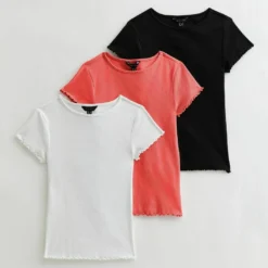 New Look 3 Pack Ribbed Frill- T-Shirt Basic - Orange 9 New Look 3 Pack Ribbed Frill- T-Shirt Basic - Orange -Aanbiedingen Mode Toon Winkel 4eaf55fa2b094eb38b96293a21c8f0eb