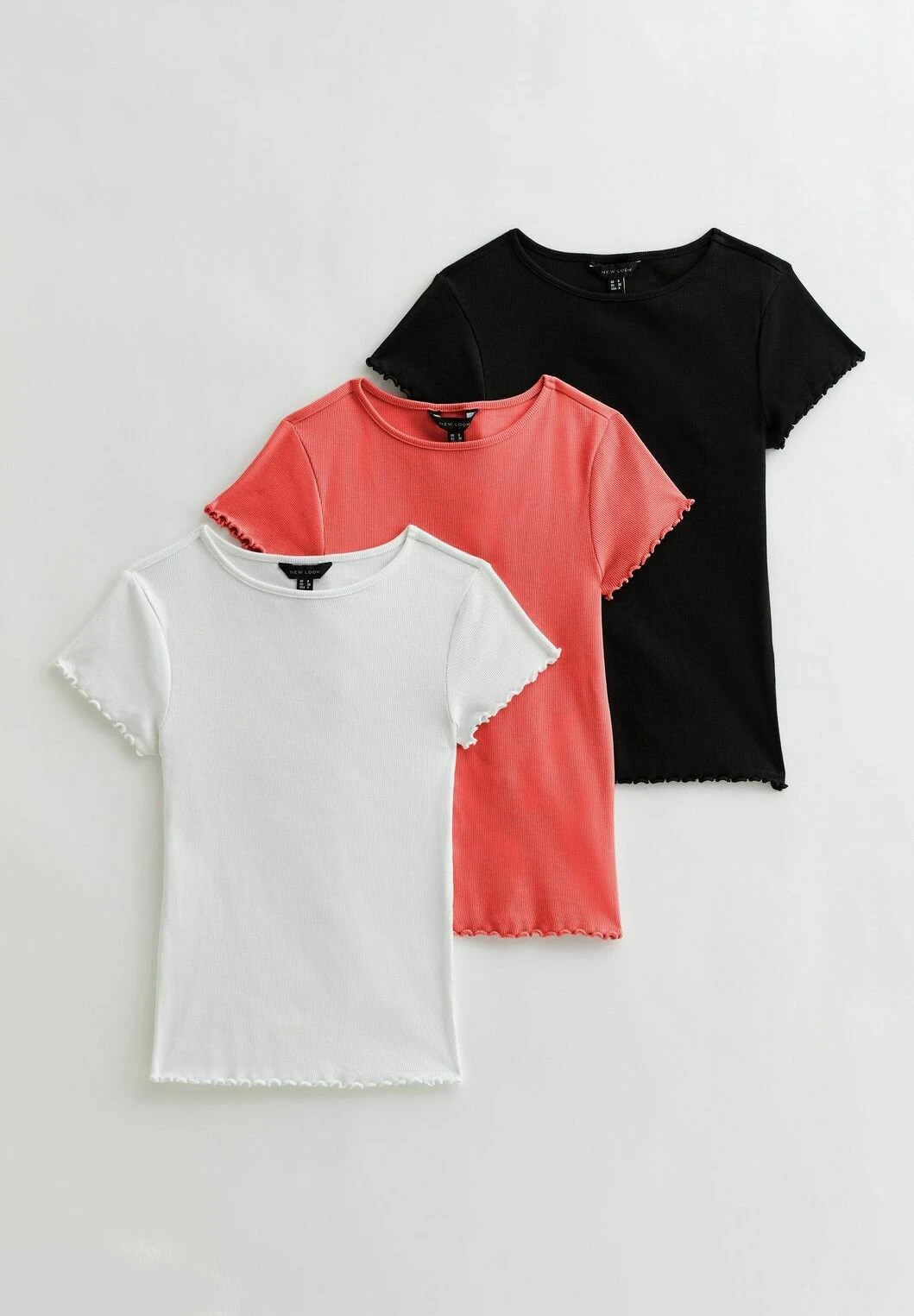 New Look 3 Pack Ribbed Frill- T-Shirt Basic - Orange 5 New Look 3 Pack Ribbed Frill- T-Shirt Basic - Orange - Afbeelding 5