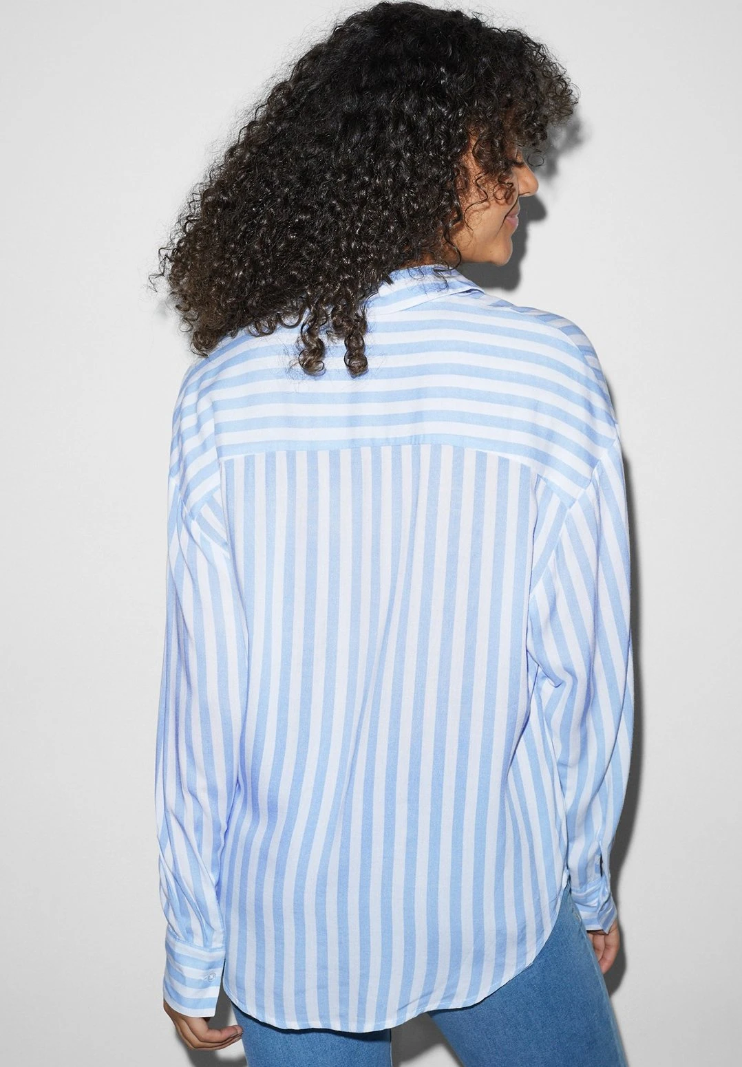 Overhemdblouse - White Light Blue 2 Overhemdblouse - White Light Blue - Afbeelding 2