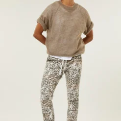 Bottoms Cropped Leopard - Trainingsbroek - Ecru