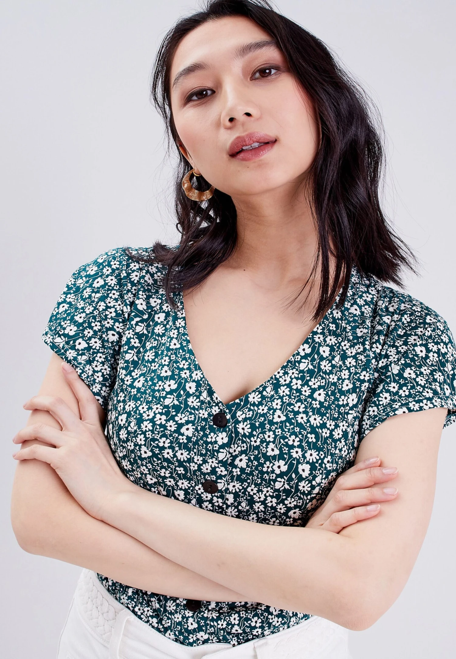 Kurzärmeliges- Blouse - Vert 4 Kurzärmeliges- Blouse - Vert - Afbeelding 4