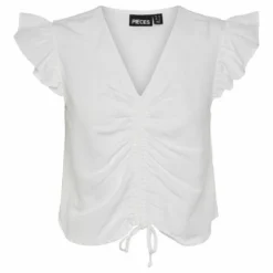 Pieces Mit Kurzen Ärmeln Pcmilano - Blouse - Bright White