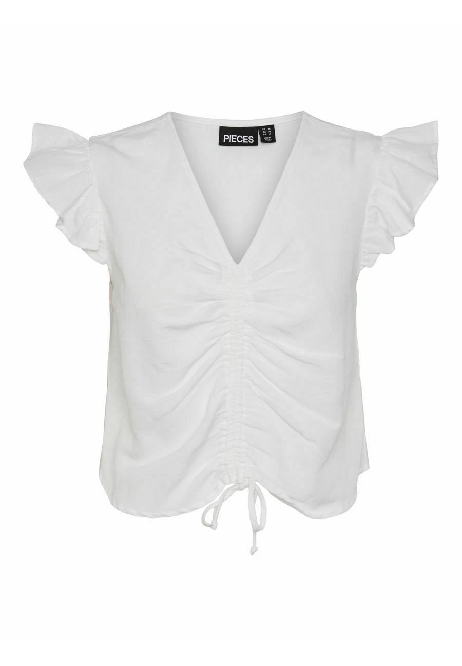 Pieces Mit Kurzen Ärmeln Pcmilano - Blouse - Bright White 1 Pieces Mit Kurzen Ärmeln Pcmilano - Blouse - Bright White