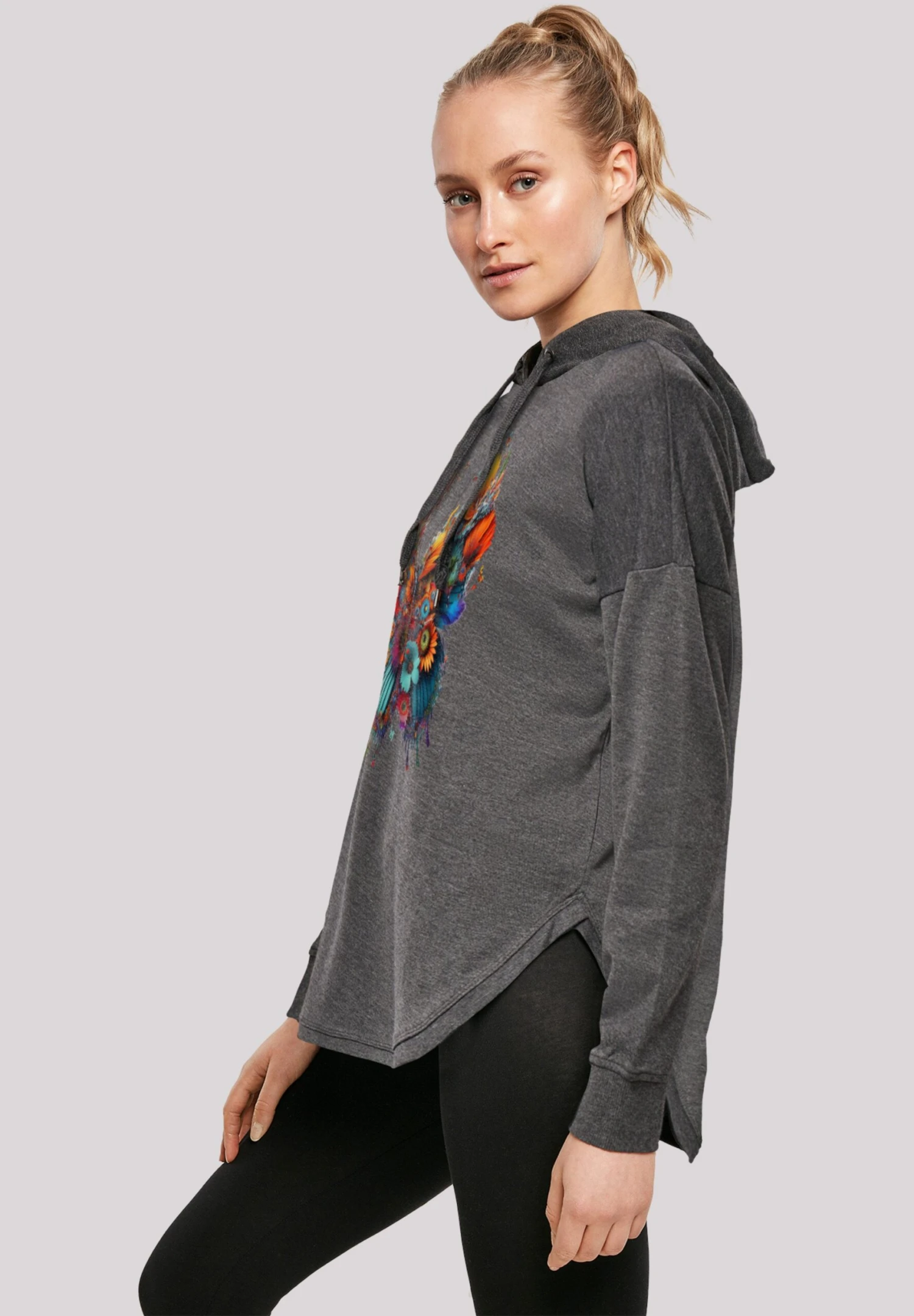 F4NT4STIC Schmetterling Blumen - Hoodie - Charcoal 4 F4NT4STIC Schmetterling Blumen - Hoodie - Charcoal - Afbeelding 4