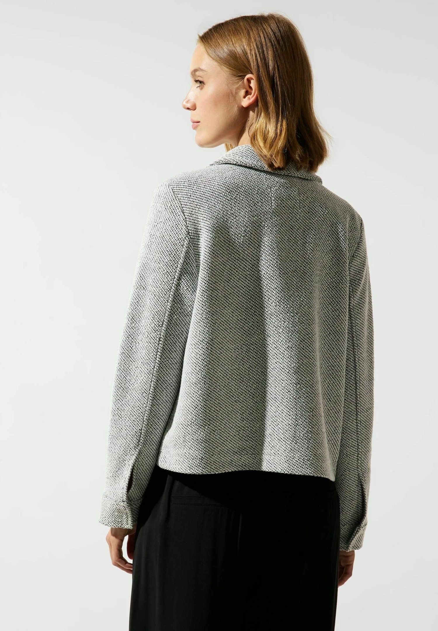 STREET ONE Bouclé Mit Knopfleiste - Lichte Jas - Schwarz 3 STREET ONE Bouclé Mit Knopfleiste - Lichte Jas - Schwarz - Afbeelding 3