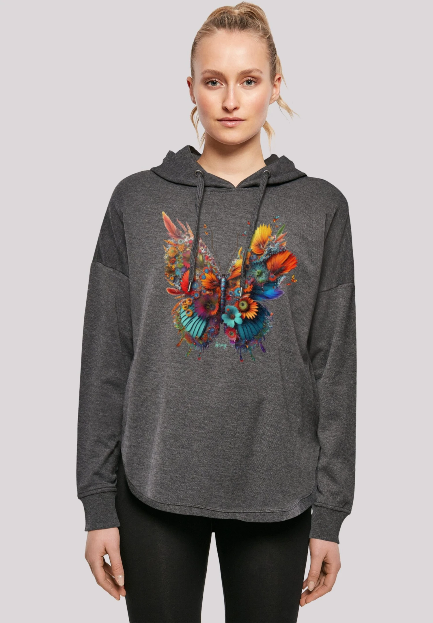 F4NT4STIC Schmetterling Blumen - Hoodie - Charcoal 1 F4NT4STIC Schmetterling Blumen - Hoodie - Charcoal