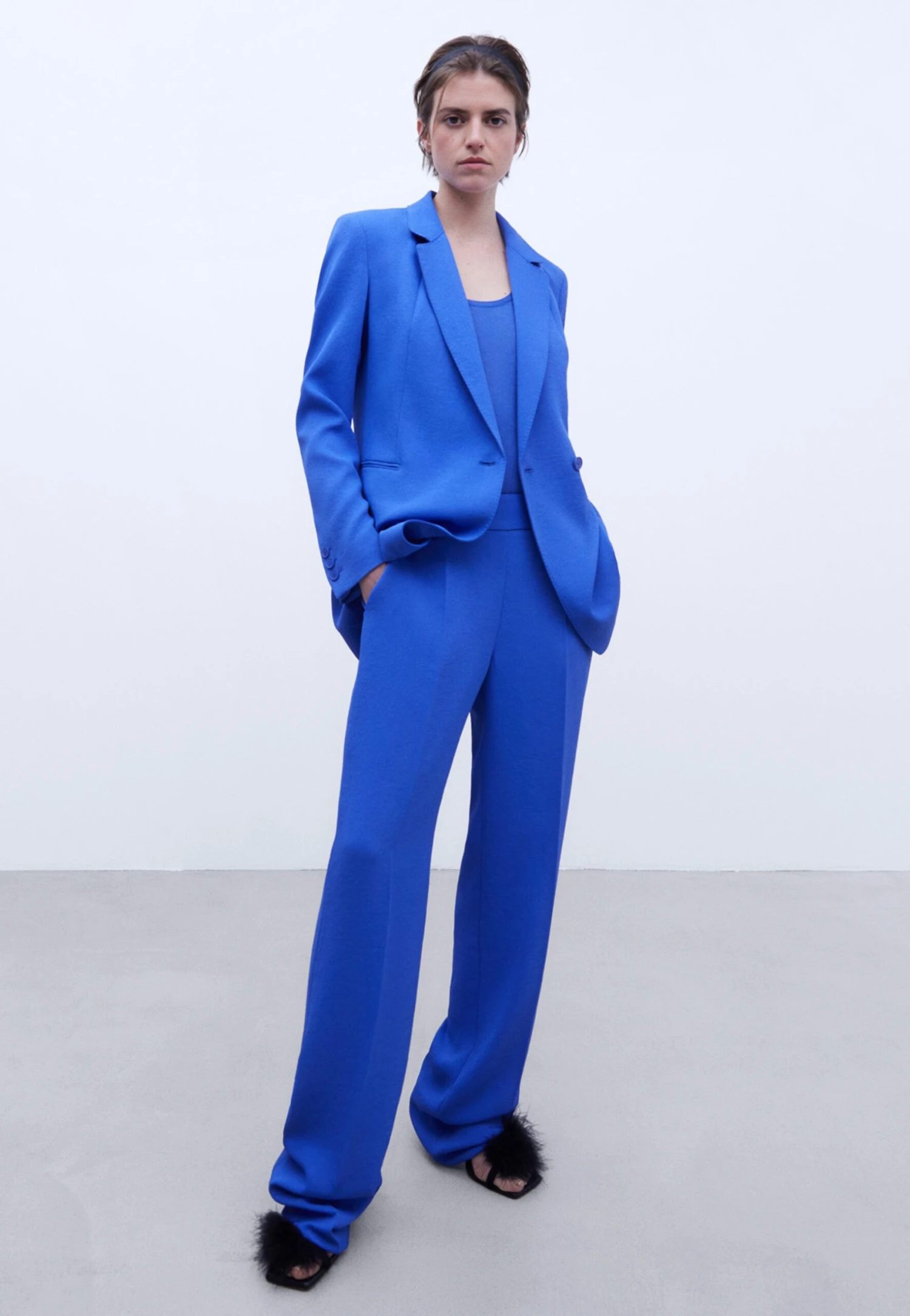 ADOLFO DOMINGUEZ Dart Monochromatic - Broek - Blue 2 ADOLFO DOMINGUEZ Dart Monochromatic - Broek - Blue - Afbeelding 2