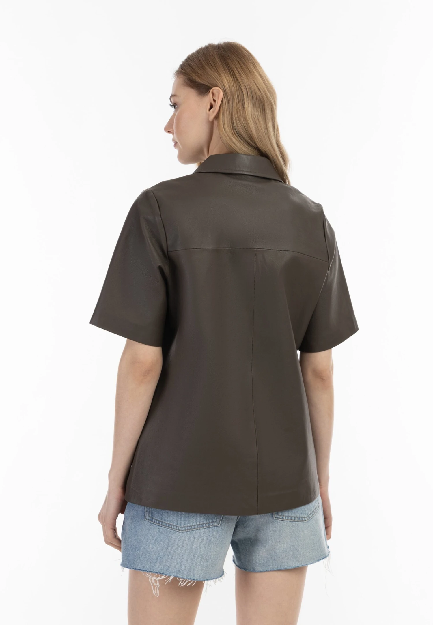 Dreimaster Overhemdblouse - Taupe 3 Dreimaster Overhemdblouse - Taupe - Afbeelding 3