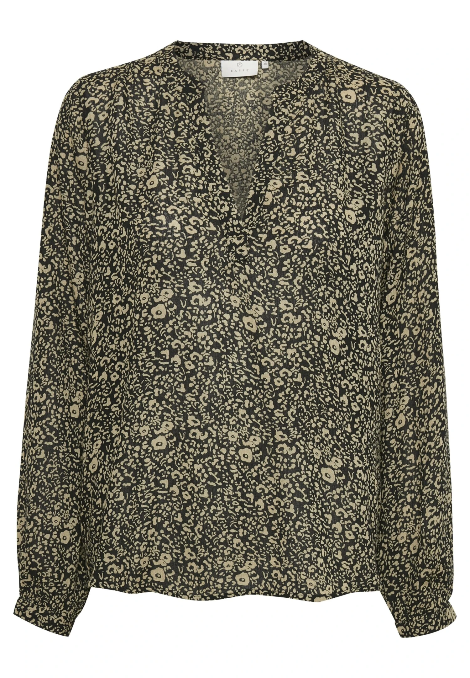 Kaffe Blouse - Black, Gren Leo Print 5 Kaffe Blouse - Black, Gren Leo Print - Afbeelding 5