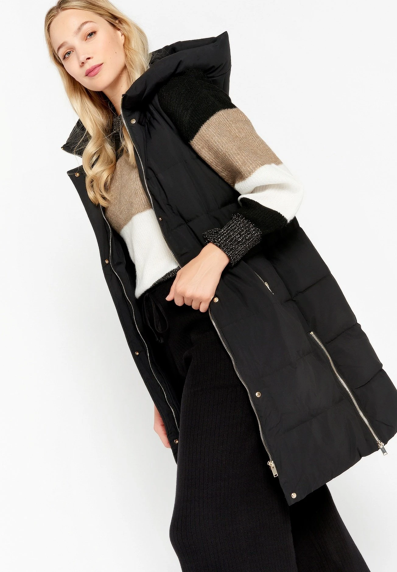 LOLALIZA Long- Bodywarmer - Black 4 LOLALIZA Long- Bodywarmer - Black - Afbeelding 4