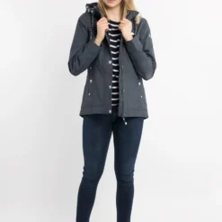 Schmuddelwedda Halee - Parka - Marine Melange / Grau Melange