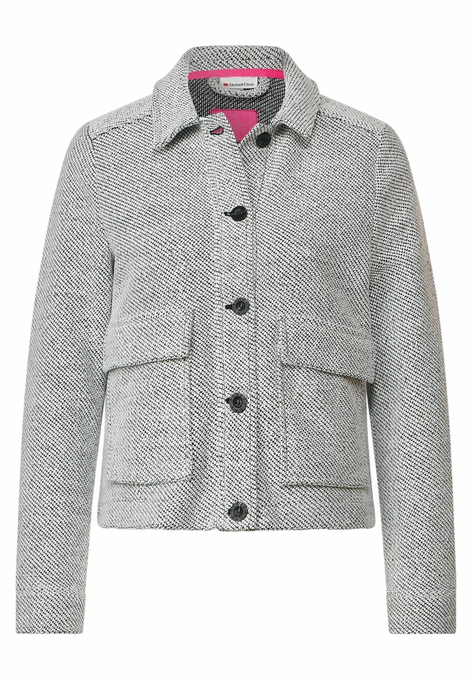 STREET ONE Bouclé Mit Knopfleiste - Lichte Jas - Schwarz 6 STREET ONE Bouclé Mit Knopfleiste - Lichte Jas - Schwarz - Afbeelding 6