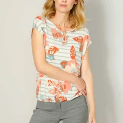 Blouse - Ecru/Terracotta