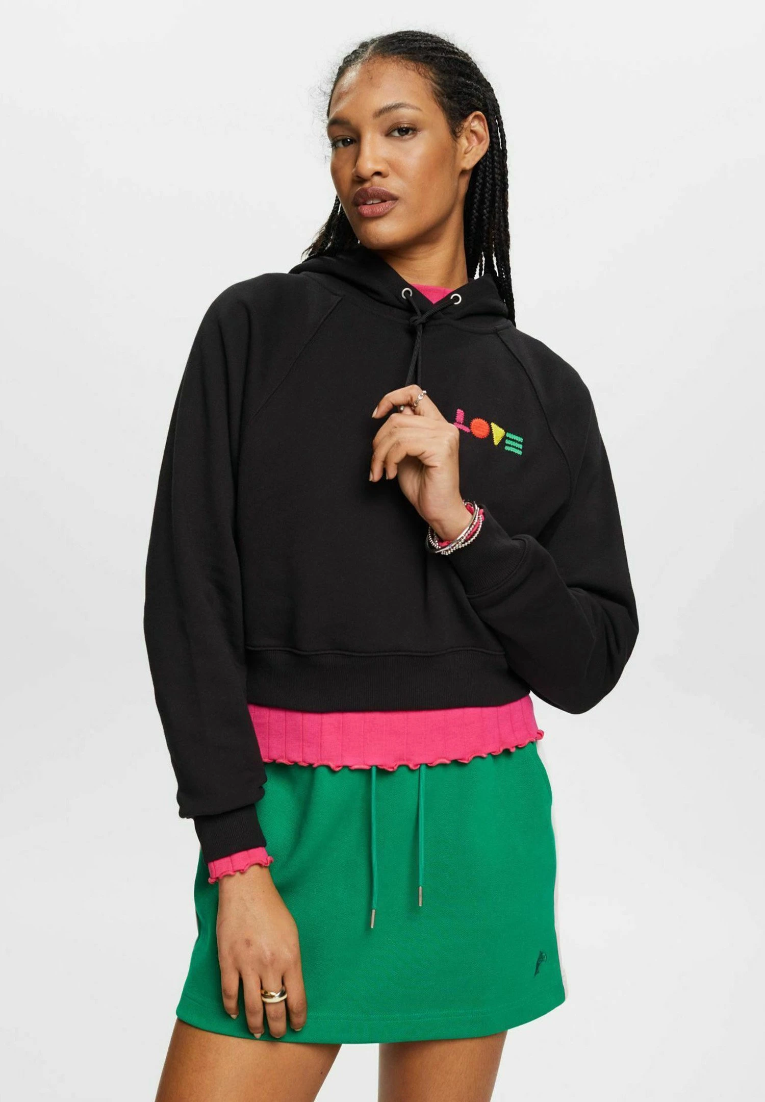 ESPRIT Mit Geometrischem Love-Print - Hoodie - Black 1 ESPRIT Mit Geometrischem Love-Print - Hoodie - Black