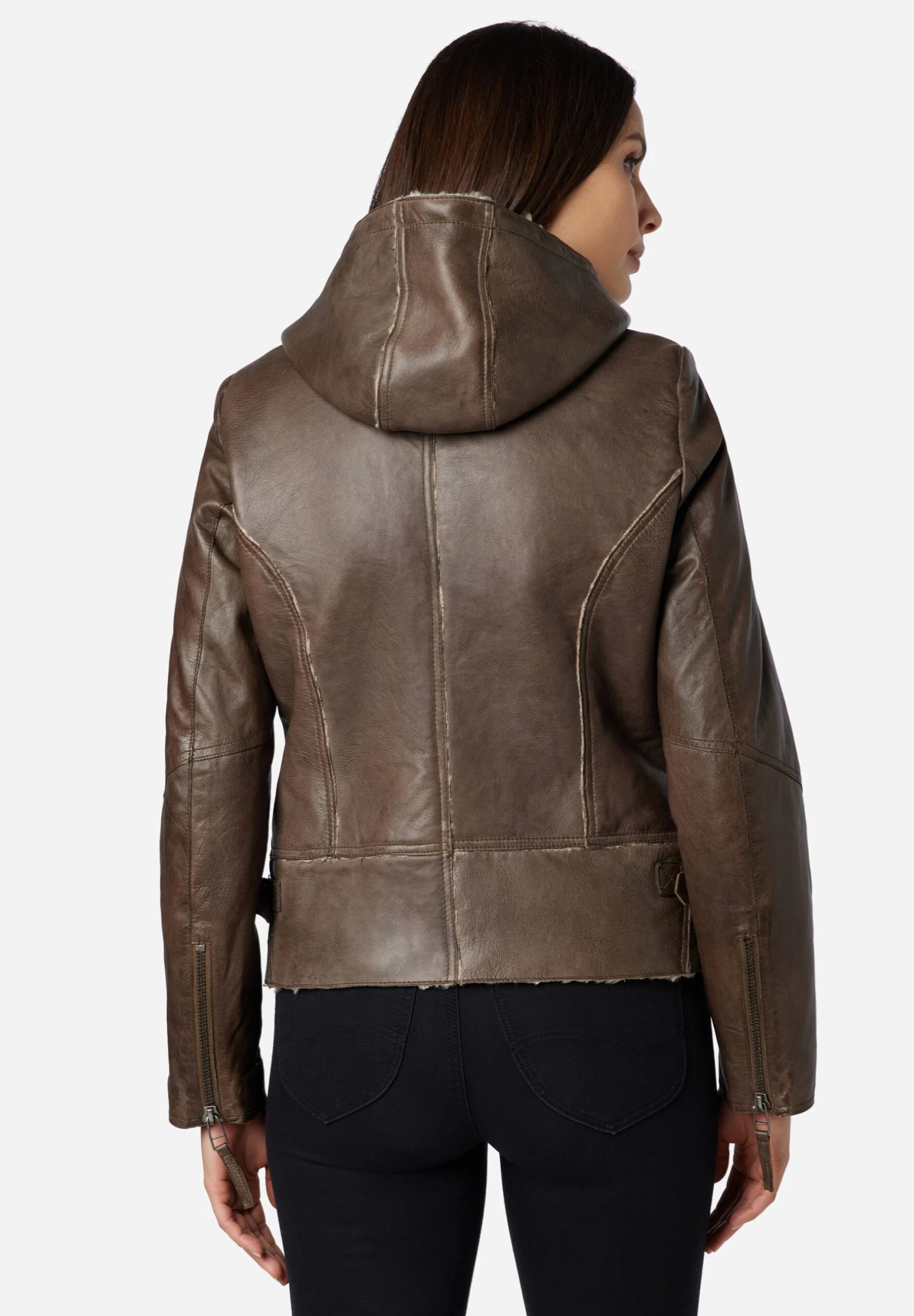 Jule - Leren Jas - Olive Grün 3 Jule - Leren Jas - Olive Grün - Afbeelding 3