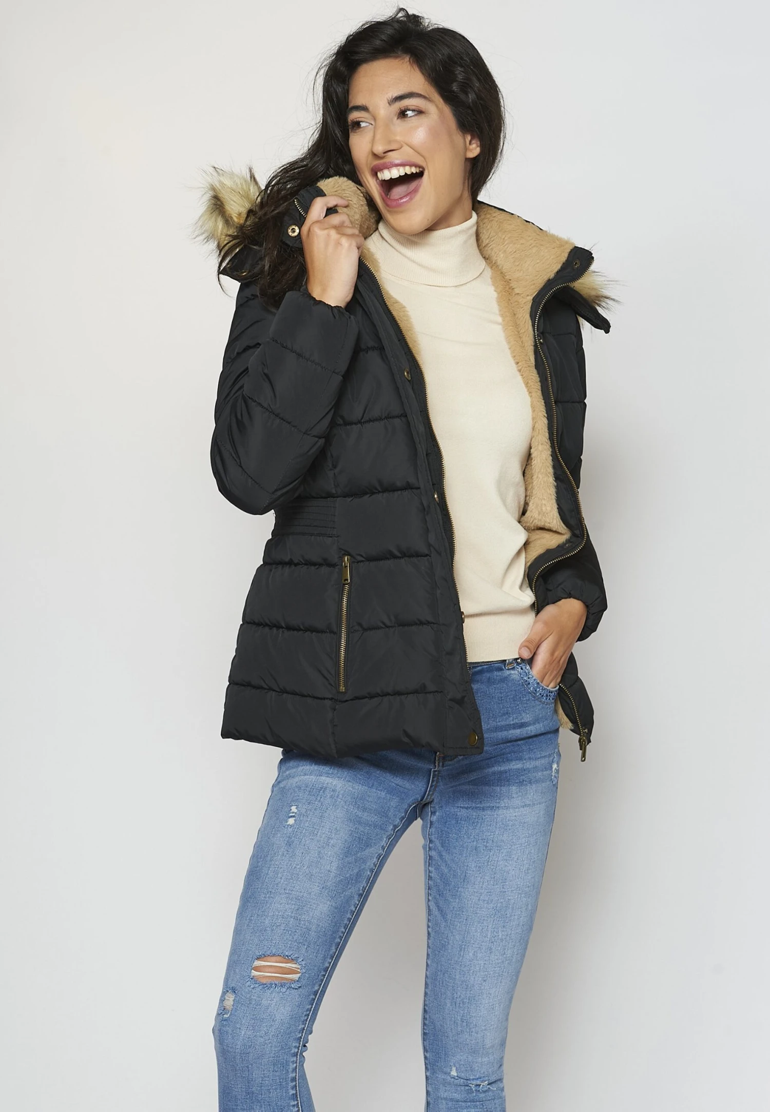 Koroshi Winterjas - Black 8 Koroshi Winterjas - Black - Afbeelding 8