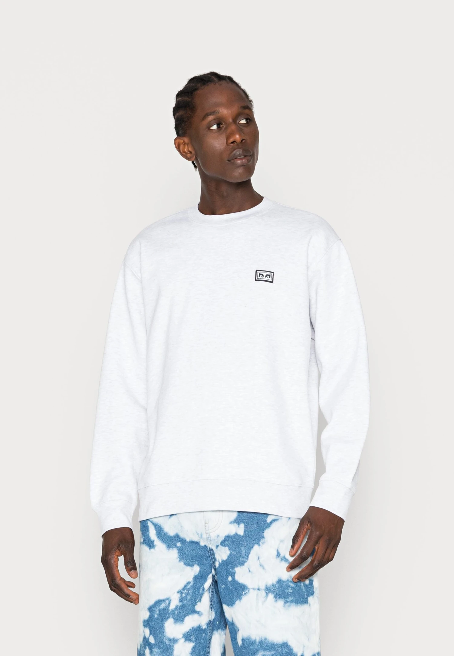 Obey Clothing Established Works Eyes Crew Unisex - Sweater - Ash Grey 1 Obey Clothing Established Works Eyes Crew Unisex - Sweater - Ash Grey