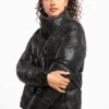 Mil Puffer - Winterjas - Shiny Houndstooth
