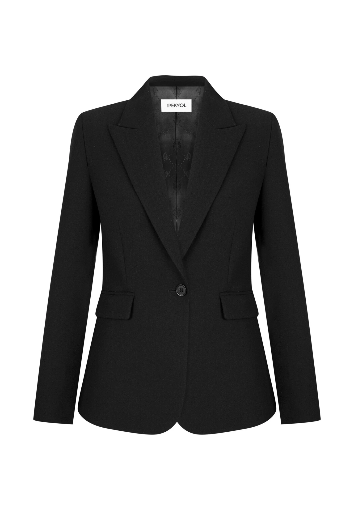 Ipekyol Slim Cut Double-Breasted Collar With Fleto Pockets - Blazer - Black 6 Ipekyol Slim Cut Double-Breasted Collar With Fleto Pockets - Blazer - Black - Afbeelding 6