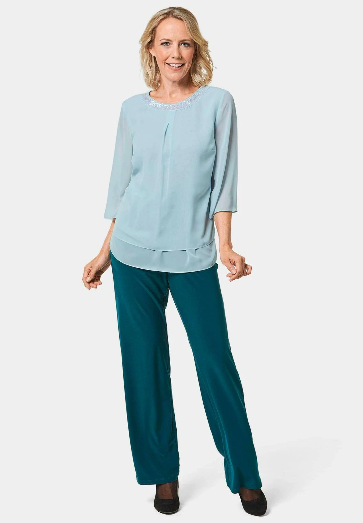 GOLDNER Blouse - Blue Turquoise 2 GOLDNER Blouse - Blue Turquoise - Afbeelding 2