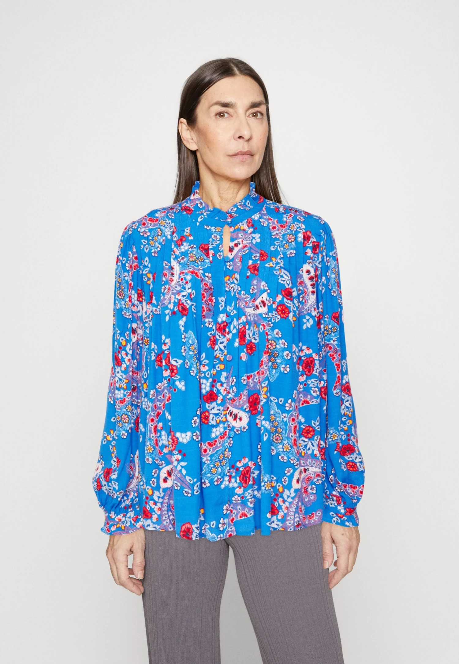Marks & Spencer Pintuck - Blouse - Blue Mix 1 Marks & Spencer Pintuck - Blouse - Blue Mix