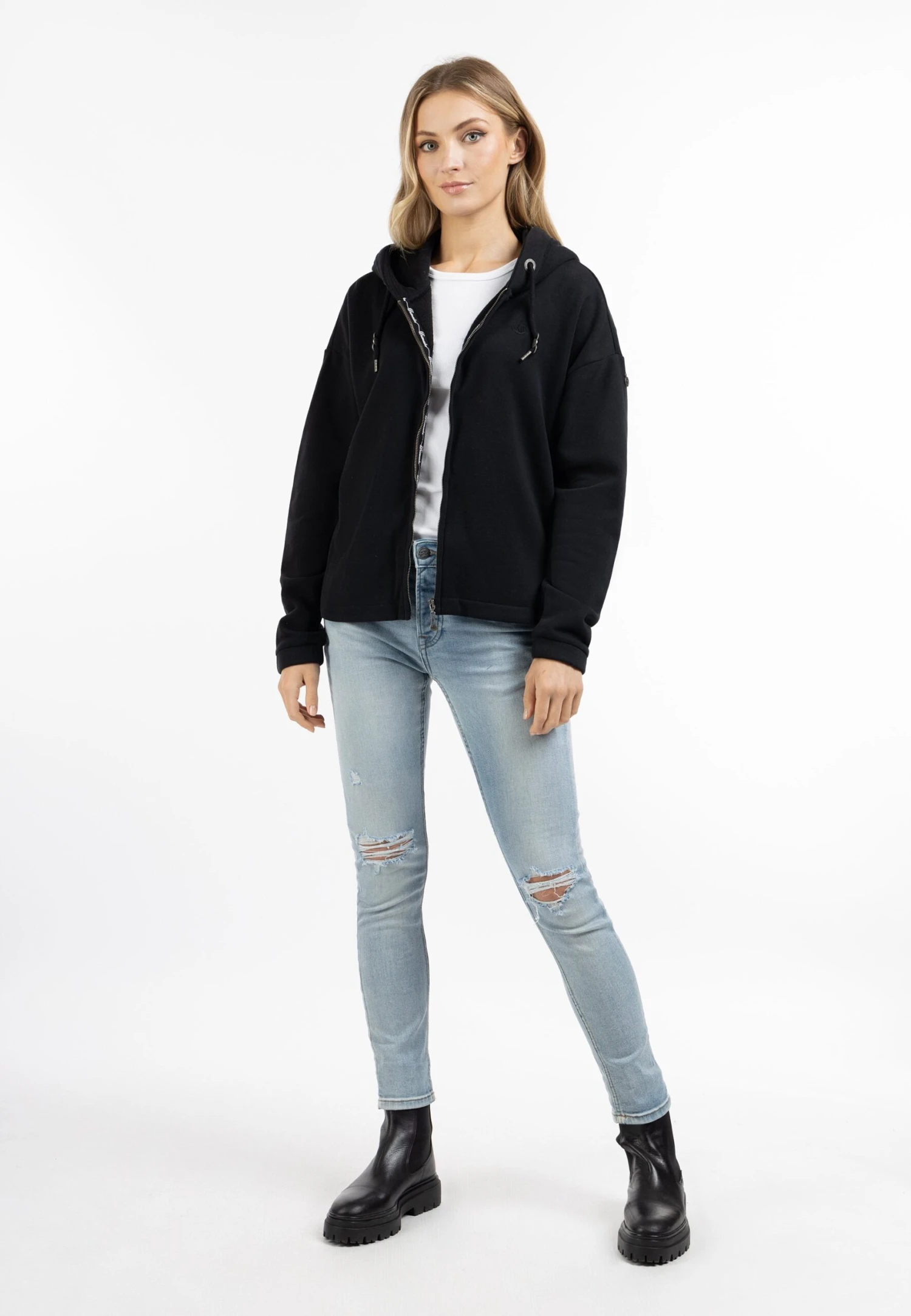 Dreimaster Takelage - Sweater Met Rits - Schwarz 2 Dreimaster Takelage - Sweater Met Rits - Schwarz - Afbeelding 2